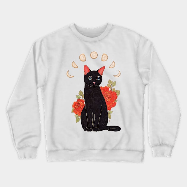 Rose City Kitty Crewneck Sweatshirt by LeaBarozzi